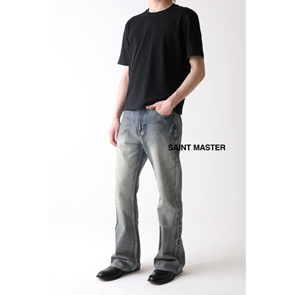 SAINT MASTER 517微喇水洗做旧春秋夏季休闲喇叭长裤下装牛仔裤