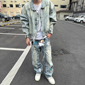 6TH Saint 飘带拉链牛仔夹克 GOD Master FEAR