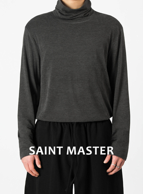 SAINT MASTER2026春季新款高领日常休闲男士长袖保暖打底衫