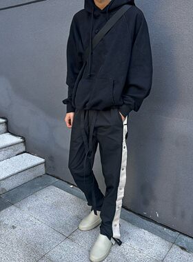 【清仓折扣】FEAR OF GOD FOG 黑白排扣裤工装尼龙运动裤