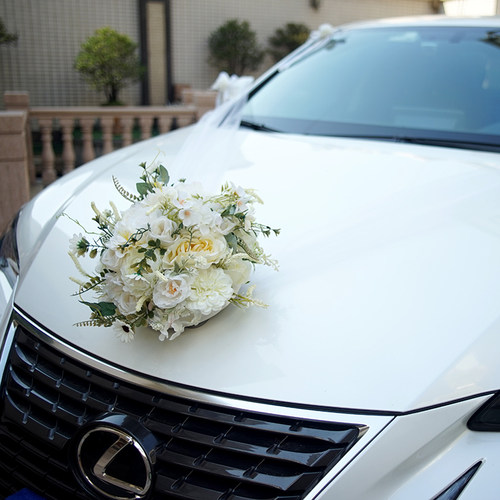 北欧风格仿真花球纱带套餐主婚车