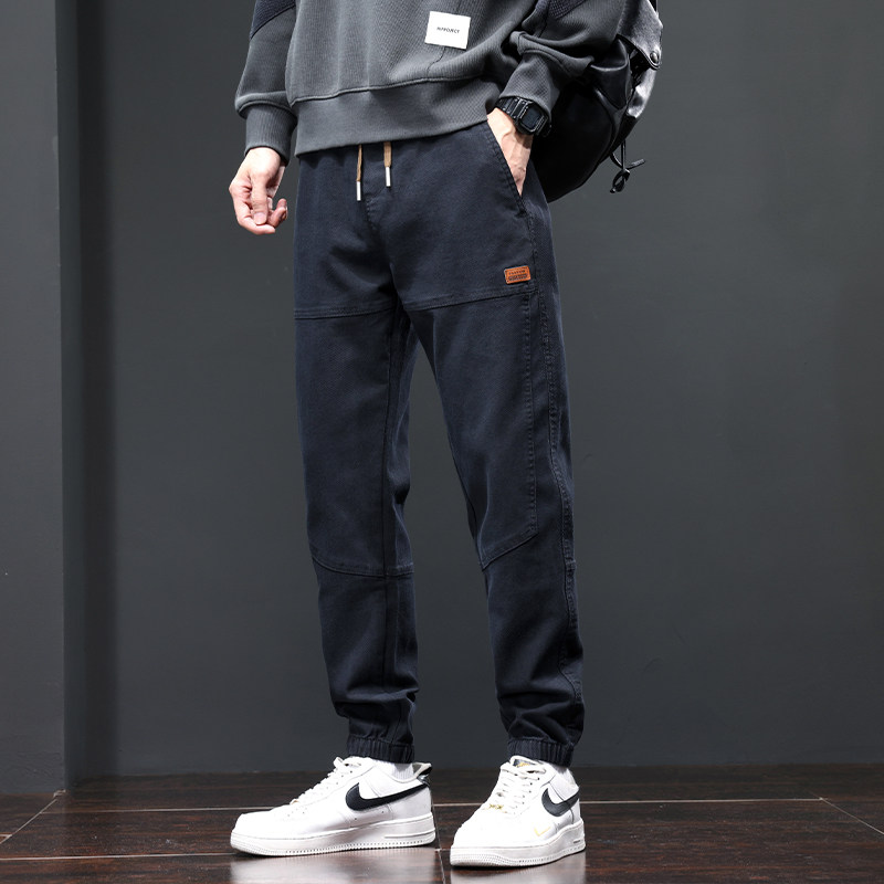 加厚保暖休闲裤秋冬季男士宽松束脚裤纯色长裤GF9611-P35/加绒P45,男装棉衣,星座509