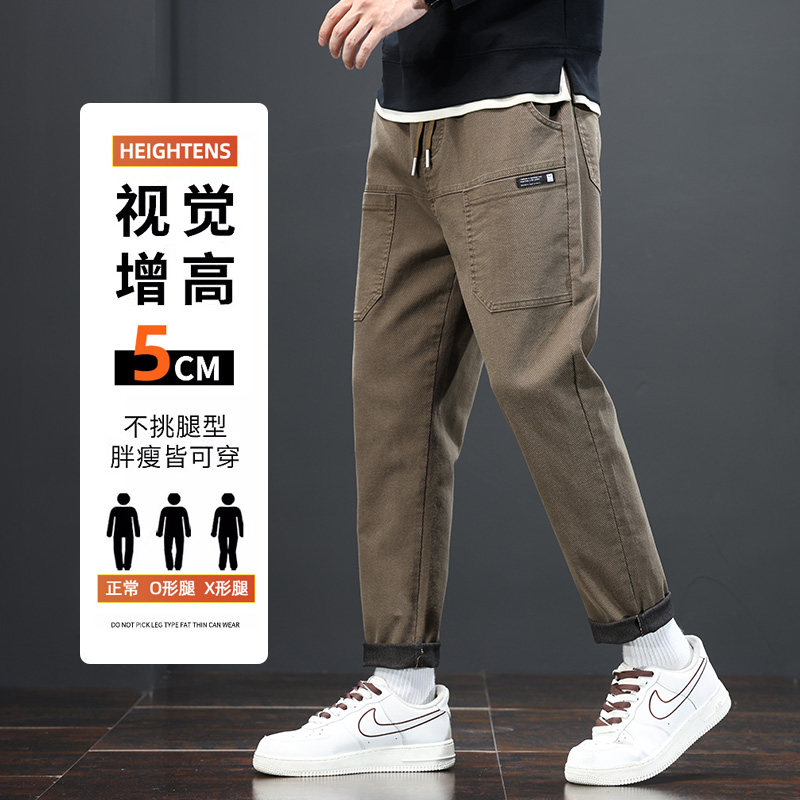 休闲裤男士2024秋冬季新款宽松直筒深蓝色长裤子男潮流GF801-P40图片