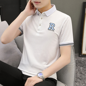 男士短袖T恤潮牌男装夏装POLO衫带领衣服夏季打底衫体恤ST013-P30图片