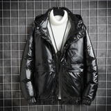 2021新款冬季亮面羽绒服轻薄加厚短款潮牌白鸭绒男外套HB868-P150，男装羽绒服，星座509