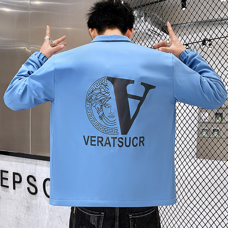 2021春秋新款男士外套休闲韩版潮流印花夹克时尚棒球服YK1707-P55图片