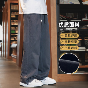 美式休闲裤男士春秋款宽松直筒新款高街阔腿大码工装裤Z2346-P45图片
