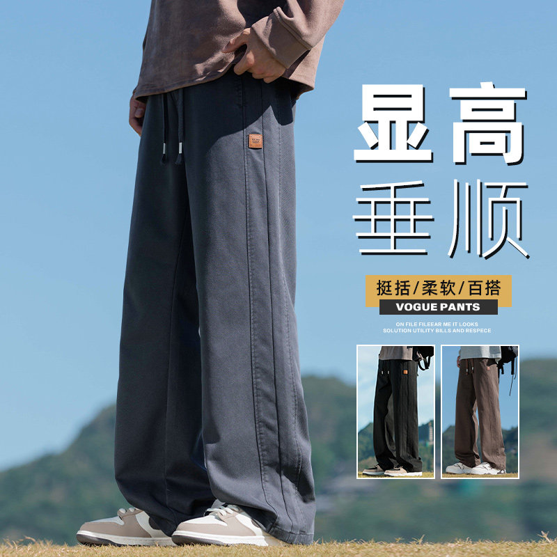 男士秋冬百搭透气休闲裤潮莱赛尔宽松直筒阔腿长裤Z2346-P45图片