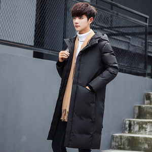 羽绒服男士冬季外套中长款大鹅连帽男保暖加厚过膝衣服Y7805-P80图片