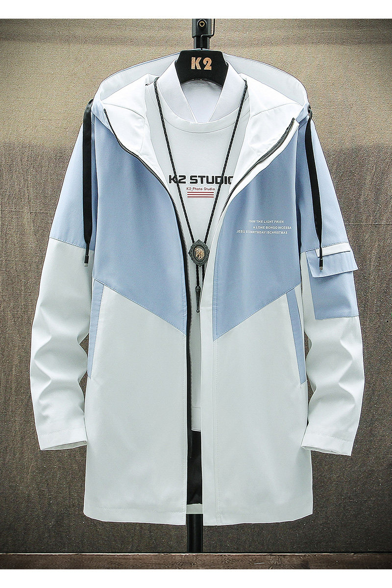 男士外套中长款韩版潮流2021新款连帽夹克男春季风衣服YK973-P55,男装夹克,星座509