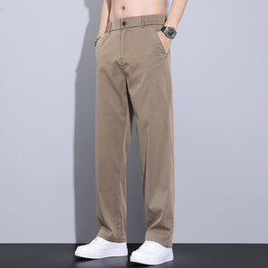 冰丝莱赛尔男士夏季薄款宽松阔腿裤休闲天丝直筒长裤子M2419-P40图片