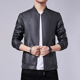 软皮衣男潮流帅气韩版衣服机车服修身男士皮夹克春秋外套C988-P60，男装皮衣，星座509