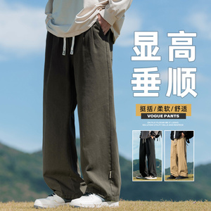 男士休闲裤秋冬新款纯棉美式直筒宽松垂感阔腿工装长裤Z2328-P50图片