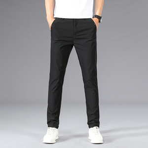 冰丝裤子男秋季超薄直筒小脚男裤弹力休闲裤男士长裤子C9118-P30，男装休闲裤，星座509