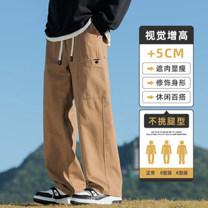 美式伐木工装裤男秋款宽松直筒秋季纯棉阔腿休闲长裤子Z2345-P55图片