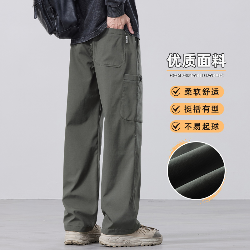 美式机能风裤高街工装裤男直筒宽松休闲冲锋裤Z9856-P45/加绒P55，男装工装外套，星座509