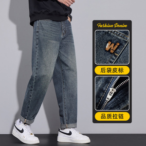 美式复古锥形牛仔裤男士秋冬直筒宽松潮水洗休闲长裤子Z2559-P40图片