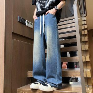 vibe美式高街牛仔裤男款秋季宽松直筒潮流百搭休闲长裤Z2507-P35图片
