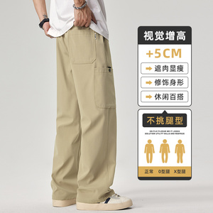 工装裤子男士秋冬潮流宽松直筒阔腿裤男运动休闲长裤子Z9856-P45图片