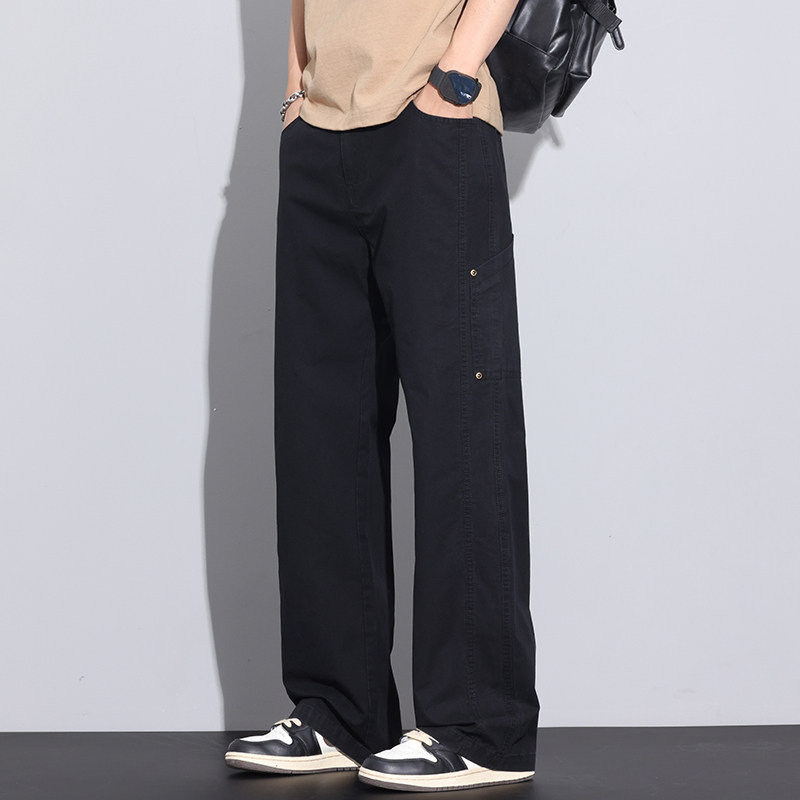 工装裤男新款宽松纯棉休闲裤男装户外速干直筒阔腿长裤Z2511-P50，男装休闲裤，星座509