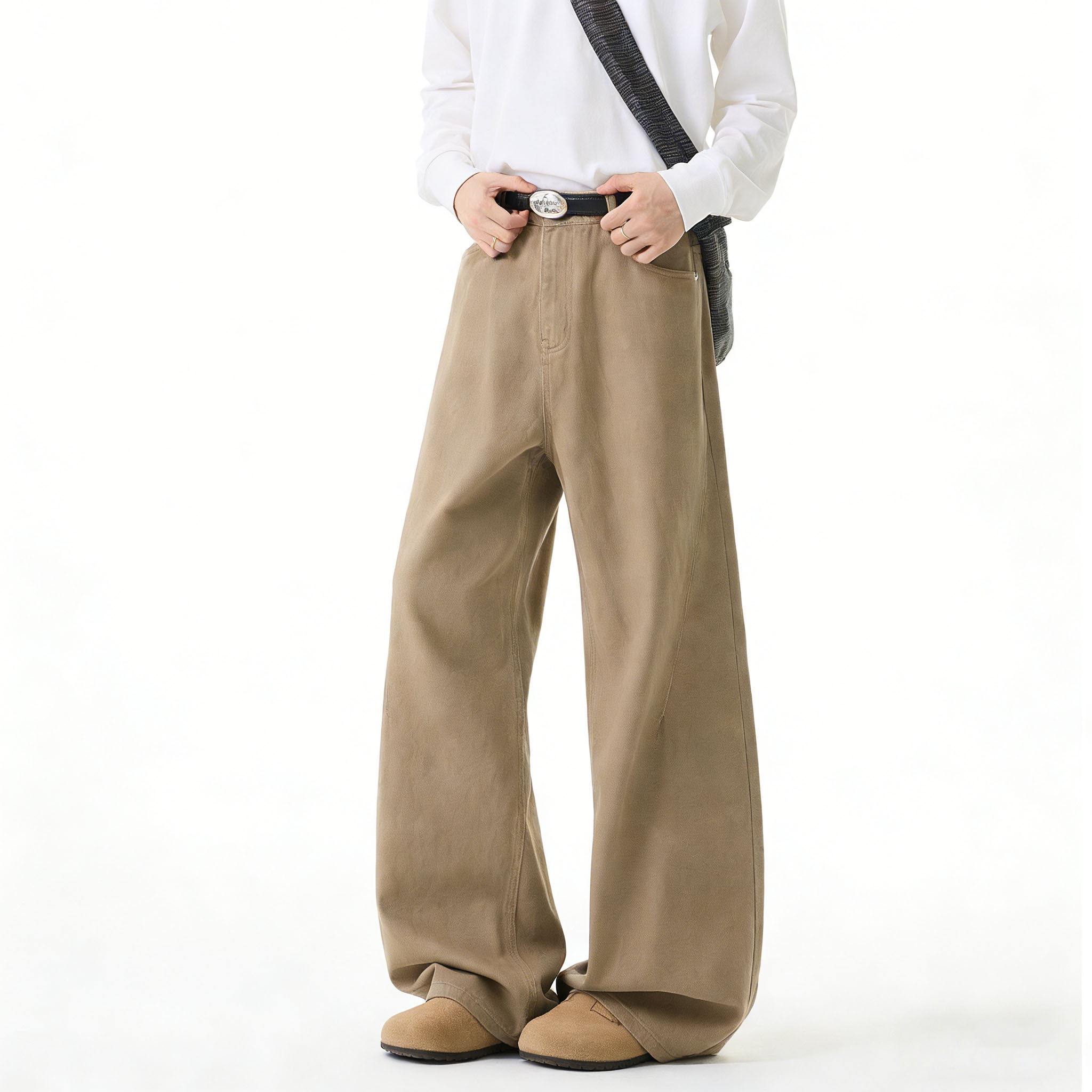 美拉德纯棉牛仔裤男潮牌美式高街复古宽松直筒休闲阔腿裤YZ32-P45，男装牛仔裤，星座509