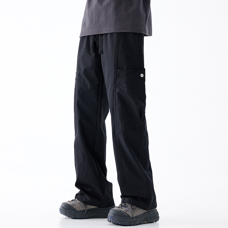 美式工装裤男宽松直筒休闲裤子复古褶皱伞兵拖地长裤子Z9857-P50,男装休闲裤,星座509