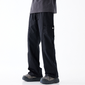 美式工装裤男宽松直筒休闲裤子复古褶皱伞兵拖地长裤子Z9857-P50图片