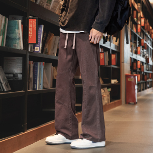 hiphop痞帅炸街休闲裤男秋季美式直筒微喇裤子潮休闲裤Z9871-P45