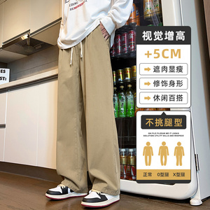 休闲裤子男秋冬季潮牌百搭潮流日系阔腿裤直筒宽松长裤Z2328-P50图片