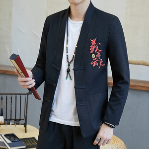 秋季夹克长袖唐装中青年汉服中山装中国风盘扣复古男装YK805-P60