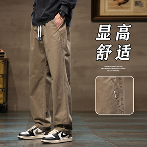 美式裤子男秋季新款西装裤男生宽松直筒拖地纯棉长裤子Z2301-P50图片