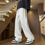 2026春季运动卫裤男百搭针织直筒休闲裤三条杠条纹长裤Z9860-P45，男装休闲裤，星座509