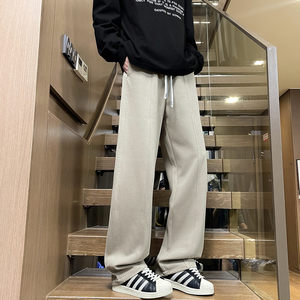2025新款韩系松弛感卫裤子男阔腿裤针织直筒裤秋冬休闲裤M552-P40图片