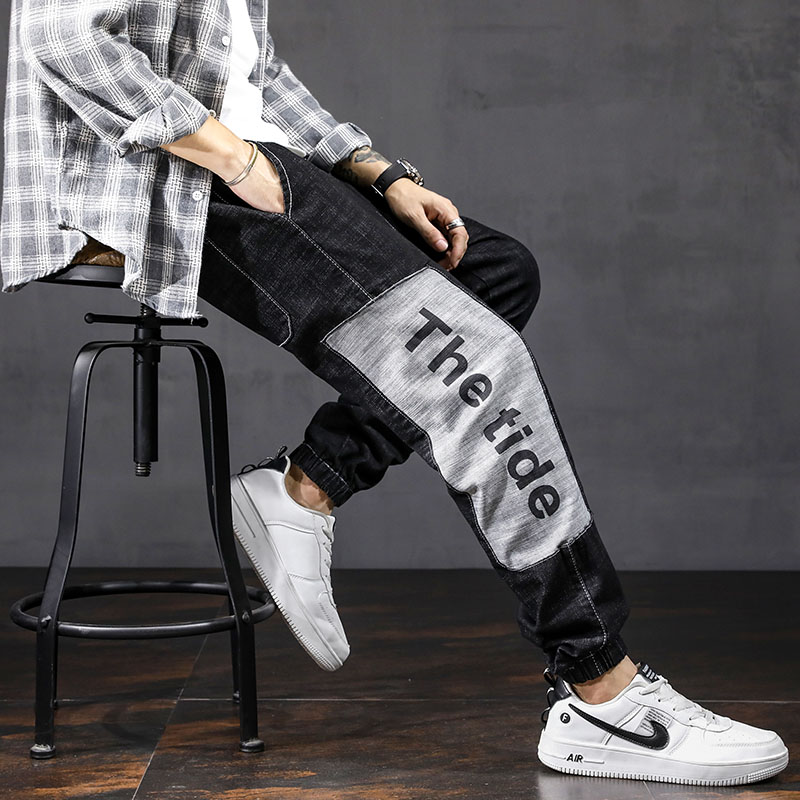 Jiufen jeans men's autumn Korean fashion brand loose legged pants men's trendy pants