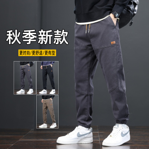2024秋季男士休闲裤简约百搭潮流时尚束脚工装裤长裤子GF9611-P40图片