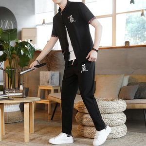 唐装男套装中国风棉麻复古中山装中式男装汉服春秋款外套YK11-P55图片