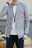 秋季夹克长袖唐装中青年汉服中山装中国风盘扣复古男装YK805-P60，男装夹克，星座509
