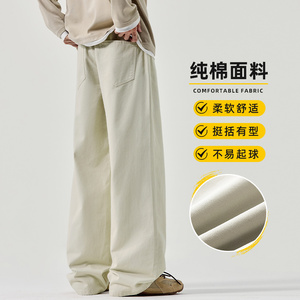美式工装纯棉百搭运动休闲裤秋冬新款宽松直筒阔腿裤子Z2563-P45图片