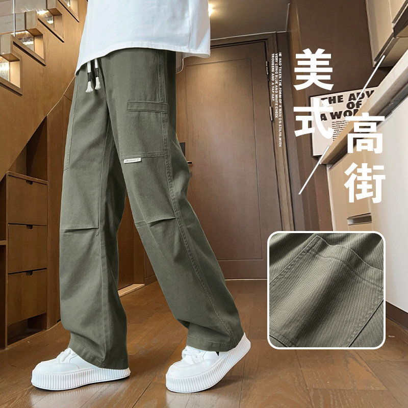 纯棉工装休闲裤男士秋冬新款宽松直筒美式潮牌阔腿长裤Z9852-P50,男装休闲裤,星座509