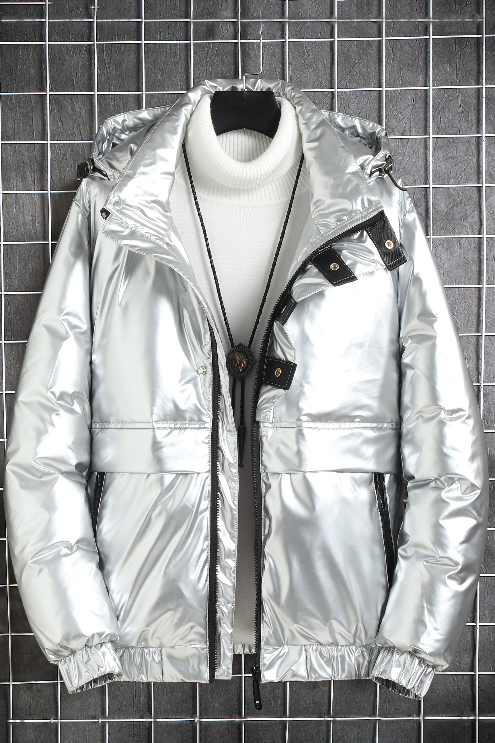 2021新款男生连帽羽绒服短款韩版潮帅气亮面羽绒服外套HB868-P150,男装羽绒服,星座509