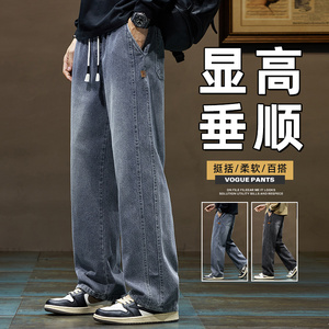 牛仔裤男士宽松直筒潮牌2024秋季新款美式复古阔腿长裤Z9854-P40图片