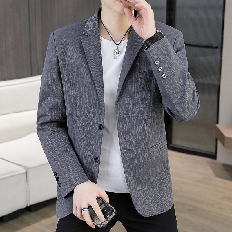 男装春秋季新款中年休闲男士西服外套单件修身小西装上衣YZ08-P80图片