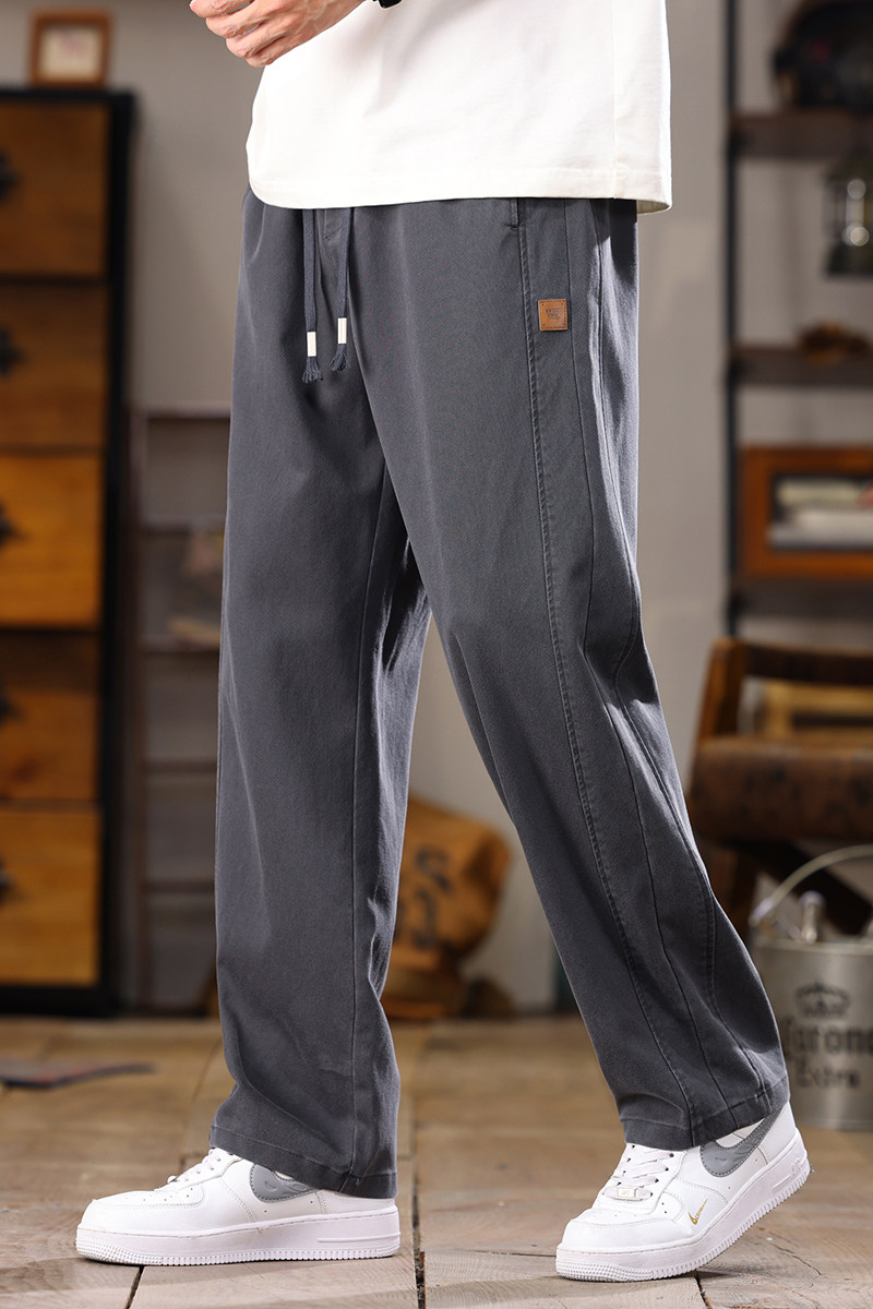 直筒休闲裤男士秋季2024新款男裤宽松阔腿潮流男款裤子Z2346-P45,男装休闲裤,星座509