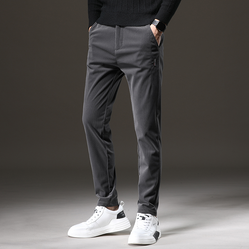 Autumn and winter elastic men's casual pants slim corduroy pants trend versatile corduroy pants