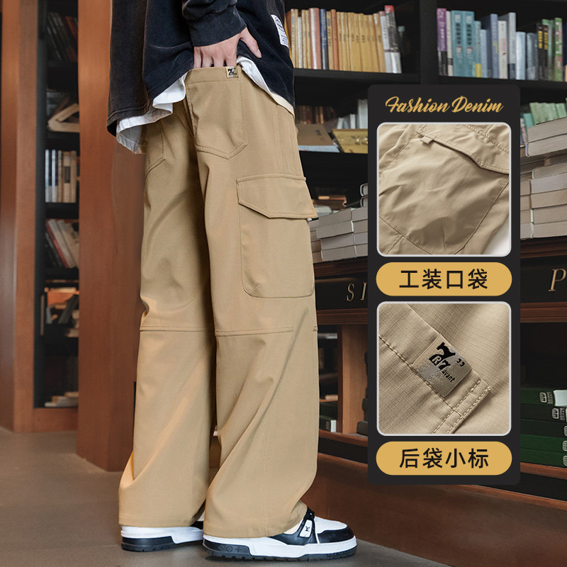 美式潮牌工装裤男直筒春季厚款多口袋宽松冲锋休闲裤子Z9810-P50,男装工装外套,星座509