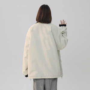 美式情侣双面穿外套男女春秋新款宽松大码百搭立领夹克XS859-P55图片
