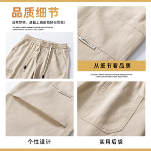 美式高街休闲裤男直筒裤宽松休闲长裤潮牌百搭阔腿裤子Z9852-P50图片
