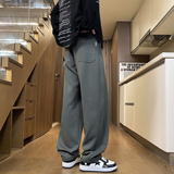 2025新款韩系松弛感卫裤子男阔腿裤针织直筒裤秋冬休闲裤M552-P40，男装休闲裤，星座509
