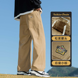 纯棉休闲裤男秋冬直筒裤子2024新款潮牌松紧腰工装长裤Z2329-P50，男装休闲裤，星座509