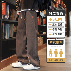 美式休闲裤男士春秋款宽松直筒新款高街阔腿大码工装裤Z2346-P45图片
